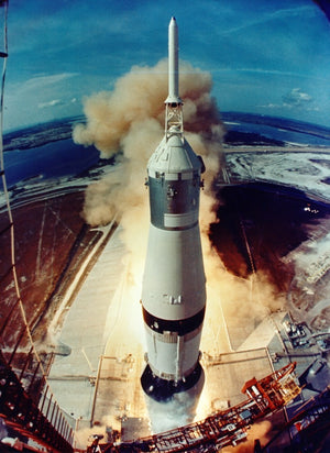 Apollo 11 liftoff: launch tower camera