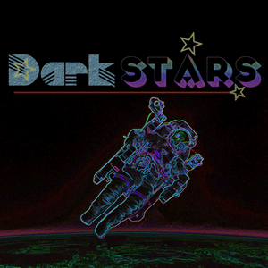 Dark Stars Logo with Space Man Suite in Outer Space