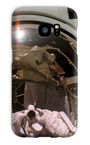 Astronaut Selfie in Orbit Phone Case