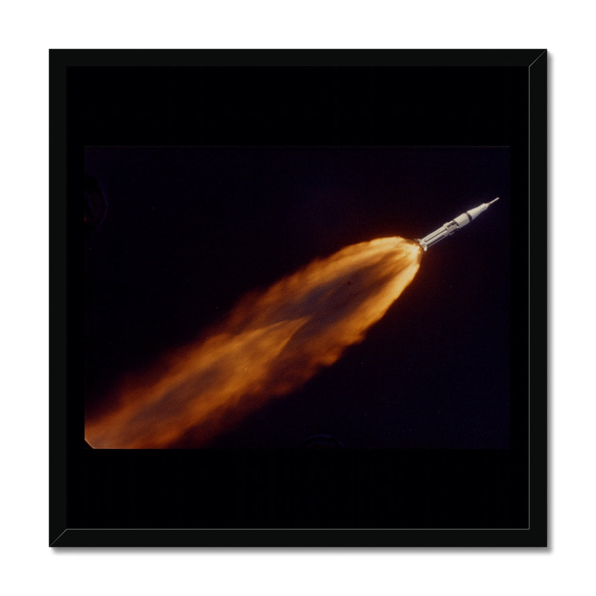 Apollo 7 photographed in flight by ALOTS (68-HC-641) Framed Print