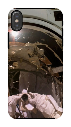 Astronaut Selfie in Orbit Phone Case