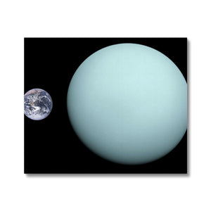 Uranus, Earth size Comparison 2 Canvas