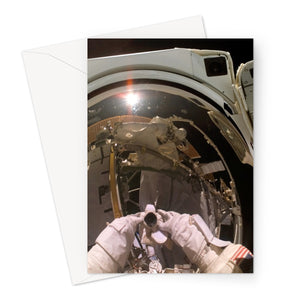 Astronaut Selfie in Orbit Greeting Card