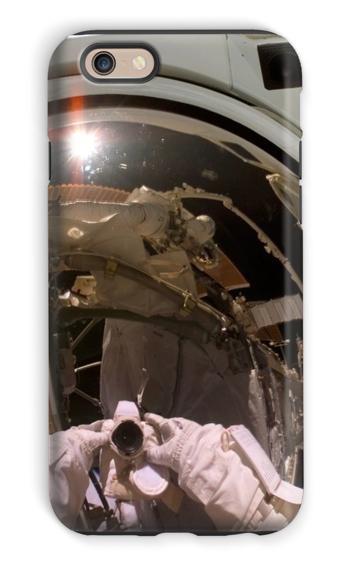 Astronaut Selfie in Orbit Phone Case