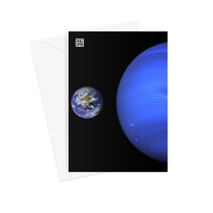 Neptune, Earth size comparison Greeting Card