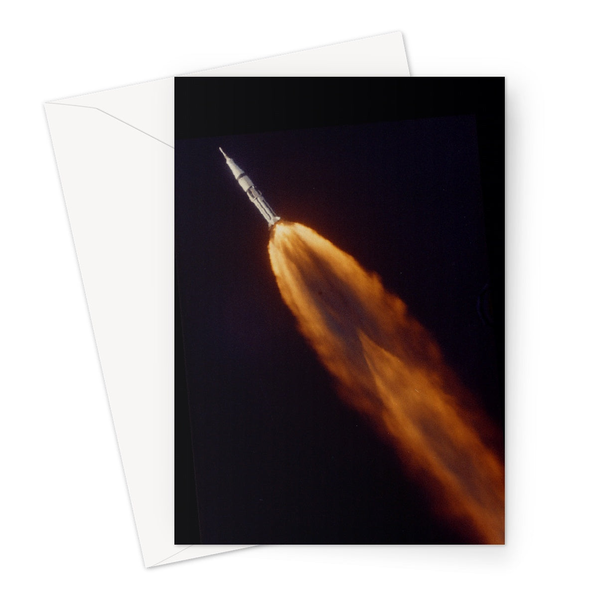 Apollo 7 photographed in flight by ALOTS (68-HC-641) Greeting Card