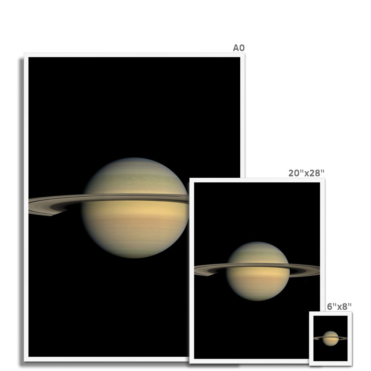 Saturno durante la impresión enmarcada del equinoccio