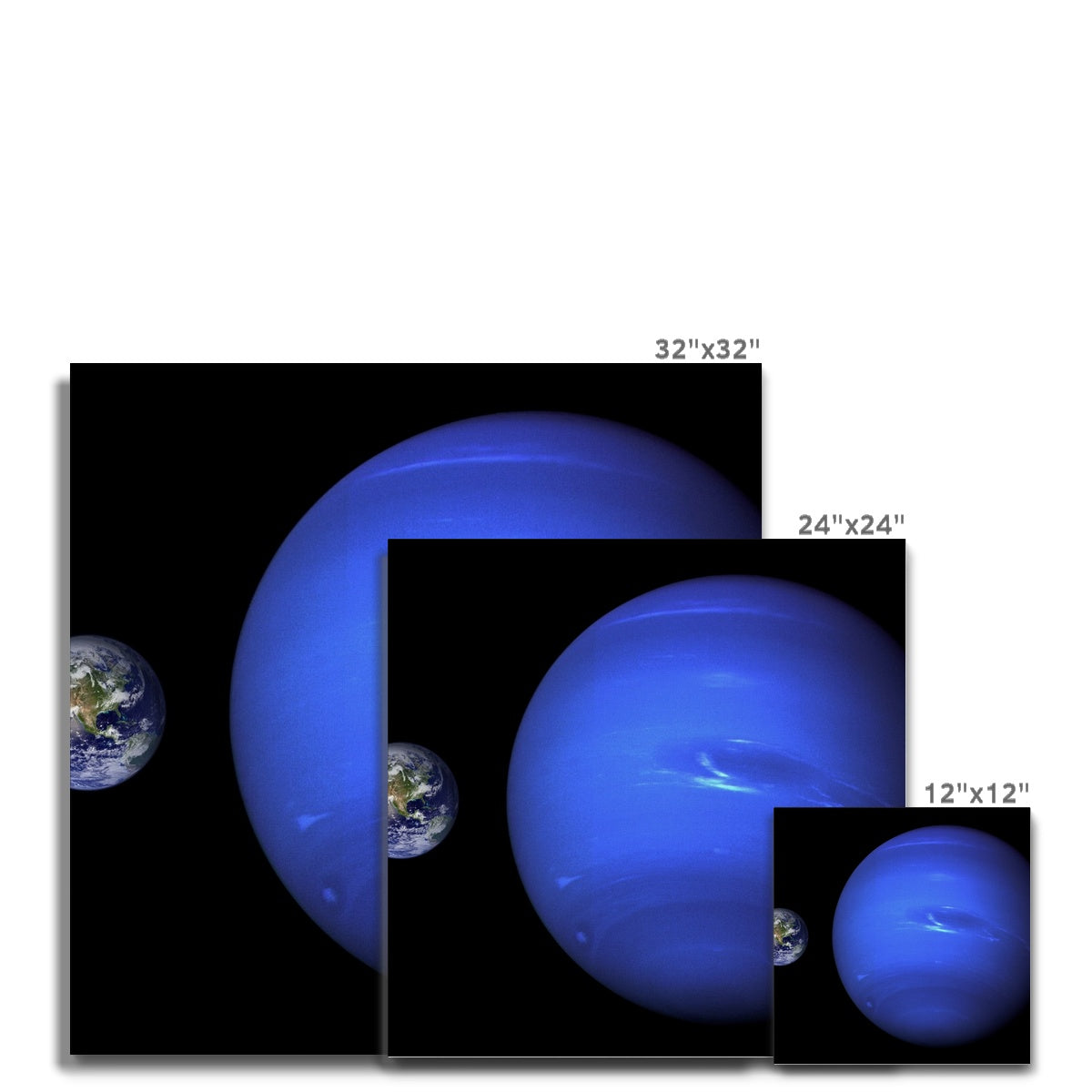 Neptune, Earth size comparison Canvas