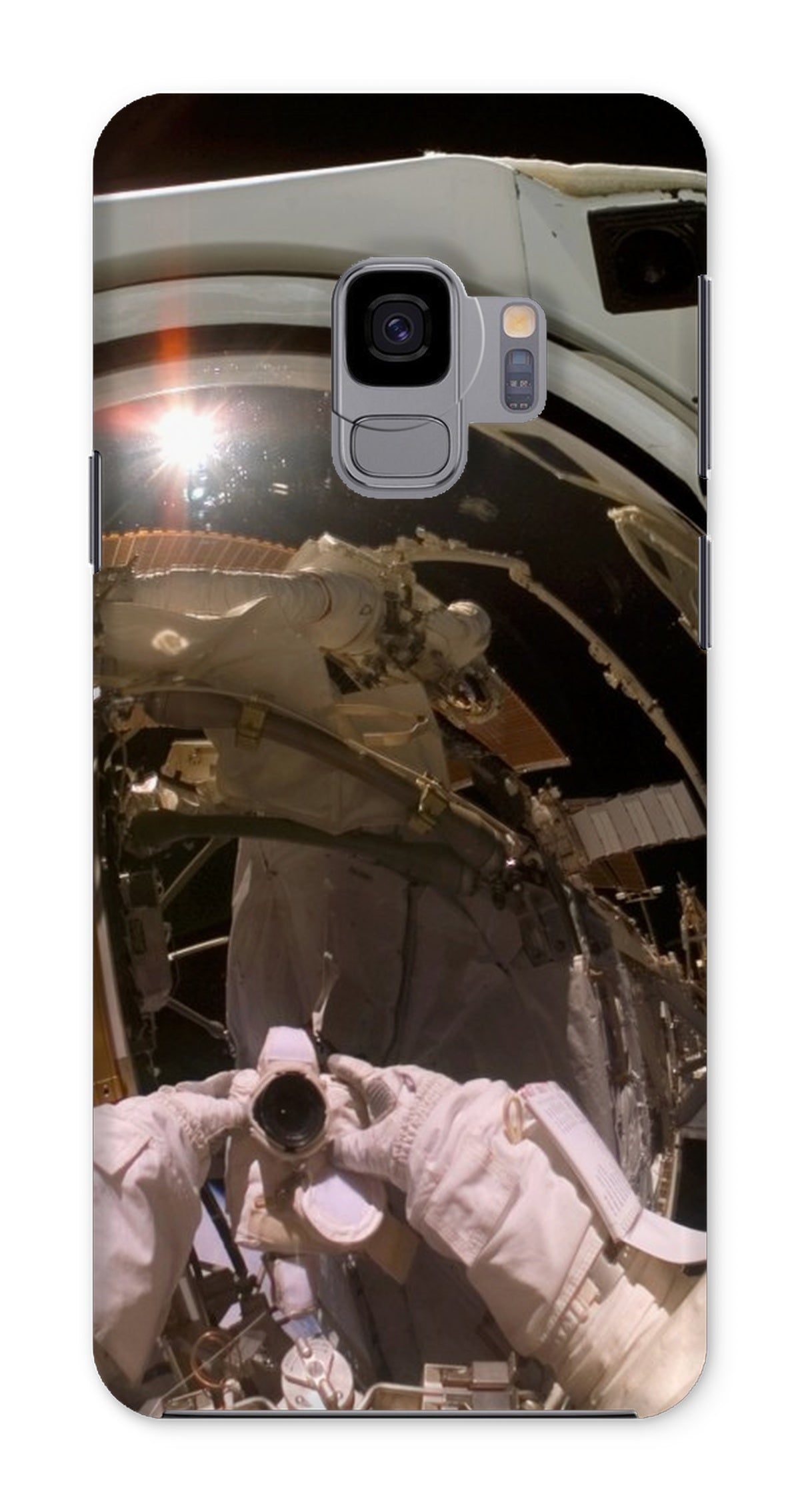 Astronaut Selfie in Orbit Phone Case