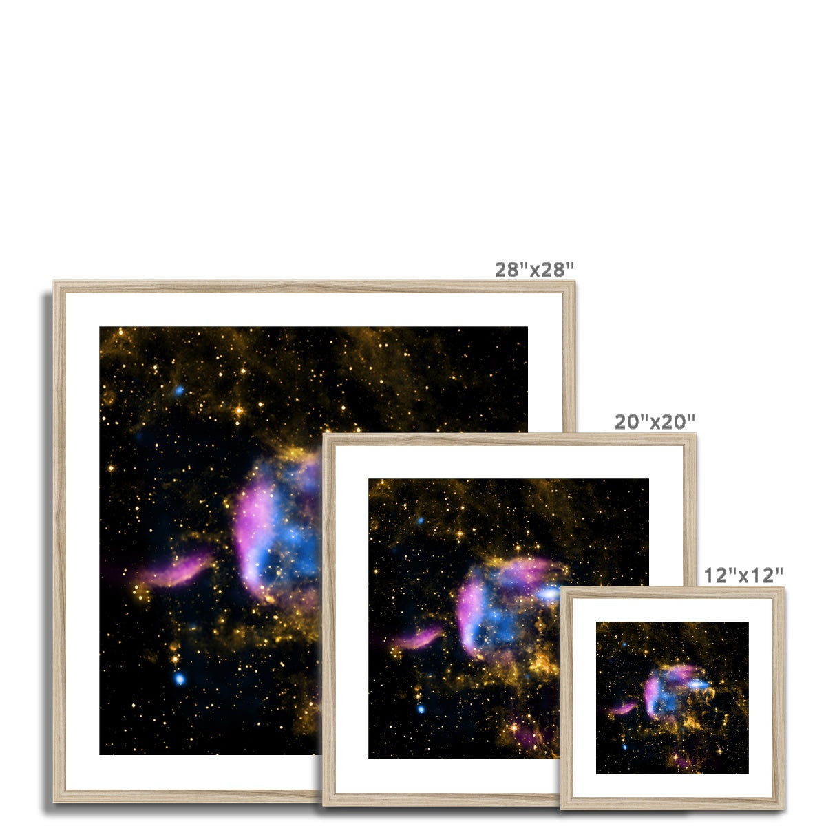 Impresión enmarcada y montada de los escombros de la supernova