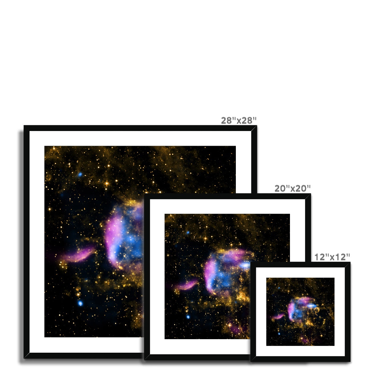 Impresión enmarcada y montada de los escombros de la supernova