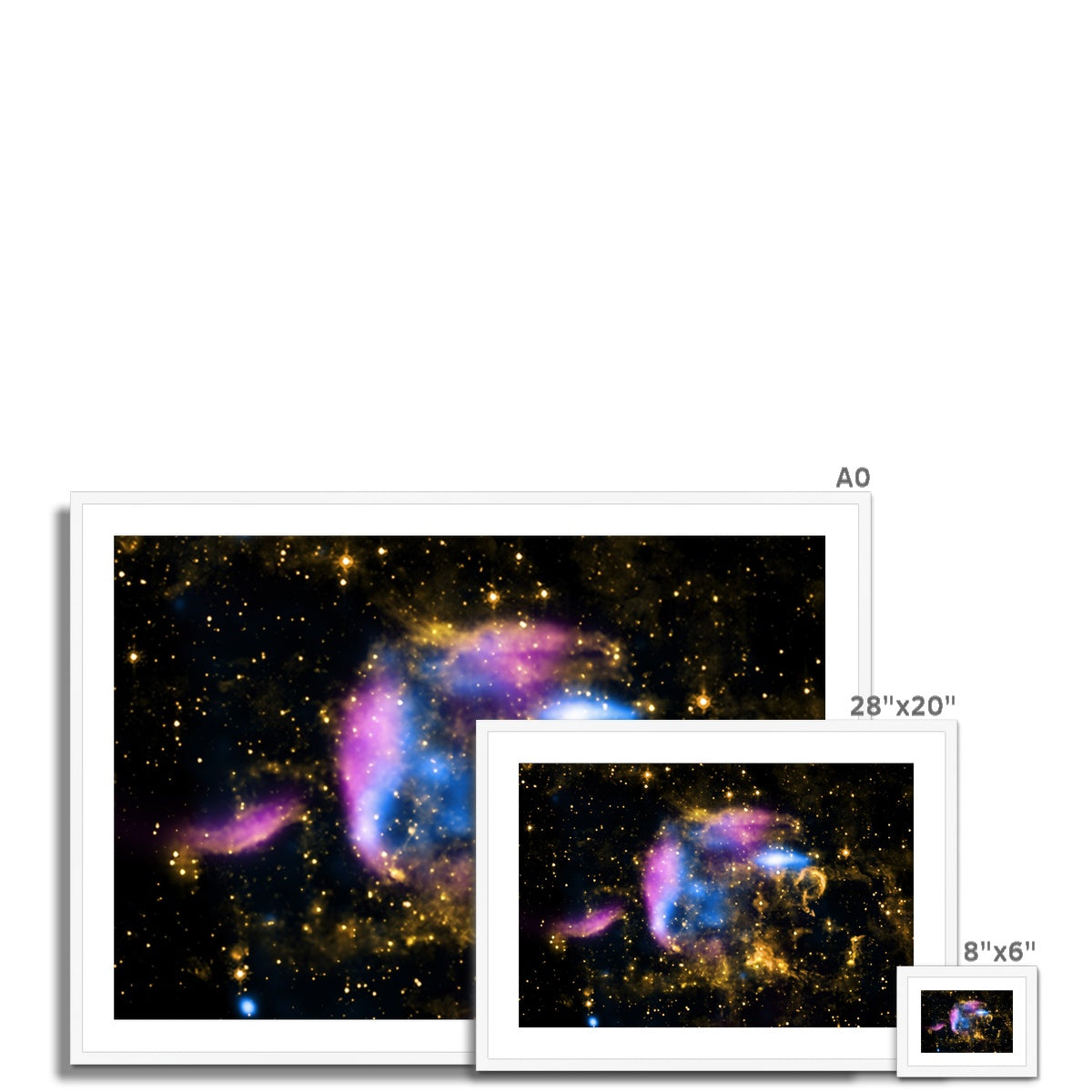 Impresión enmarcada y montada de los escombros de la supernova