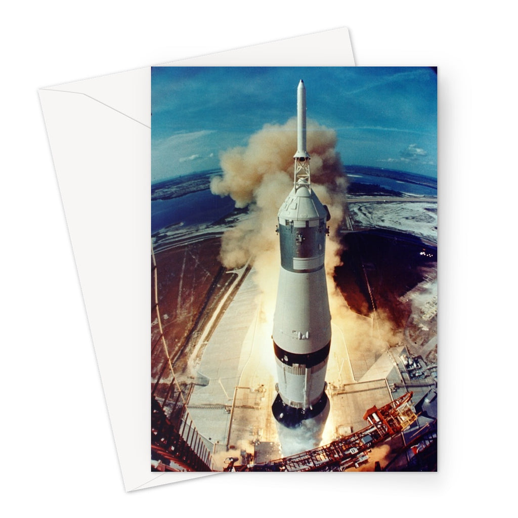 Apollo 11 liftoff: tarjeta de felicitación de la cámara de la torre de lanzamiento