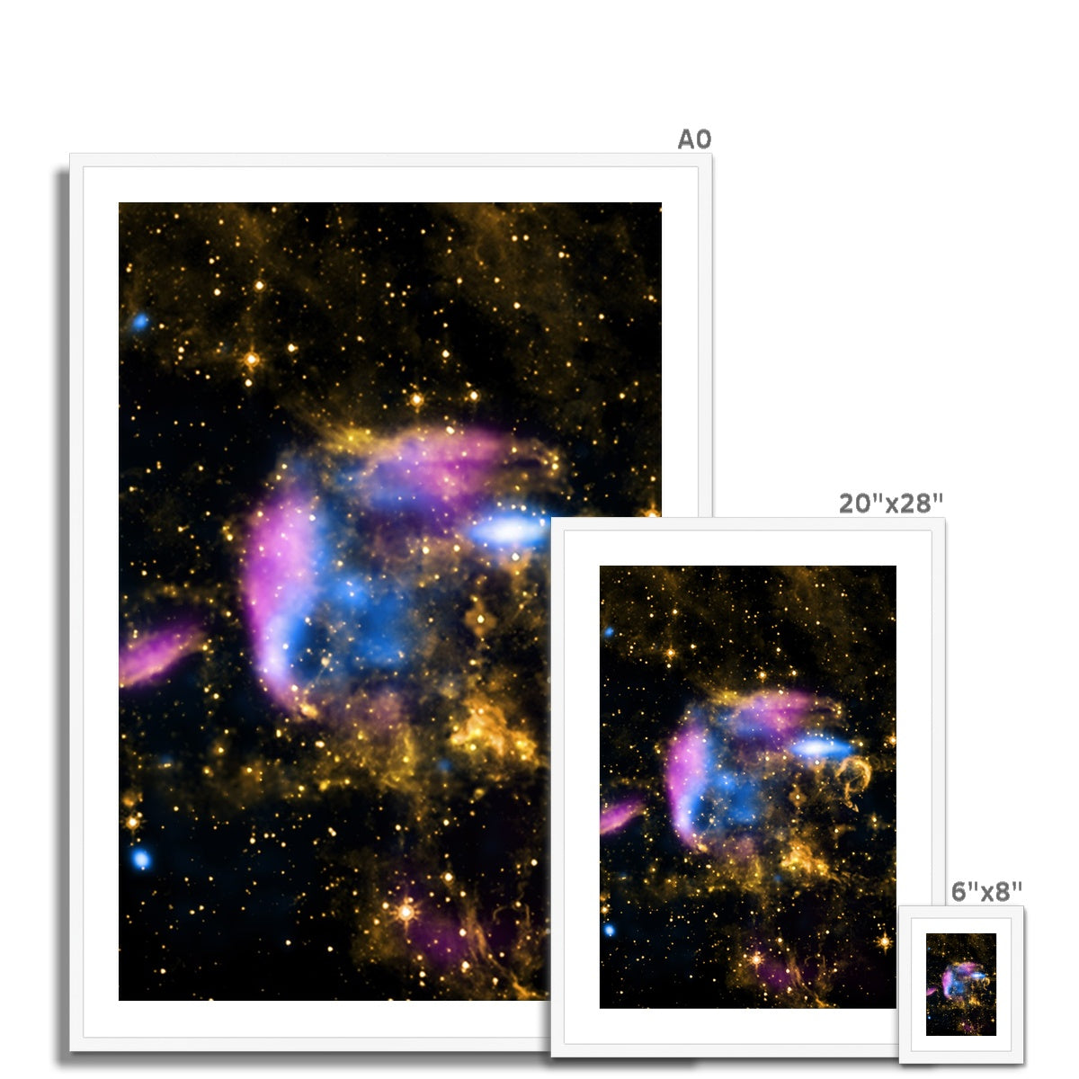 Impresión enmarcada y montada de los escombros de la supernova