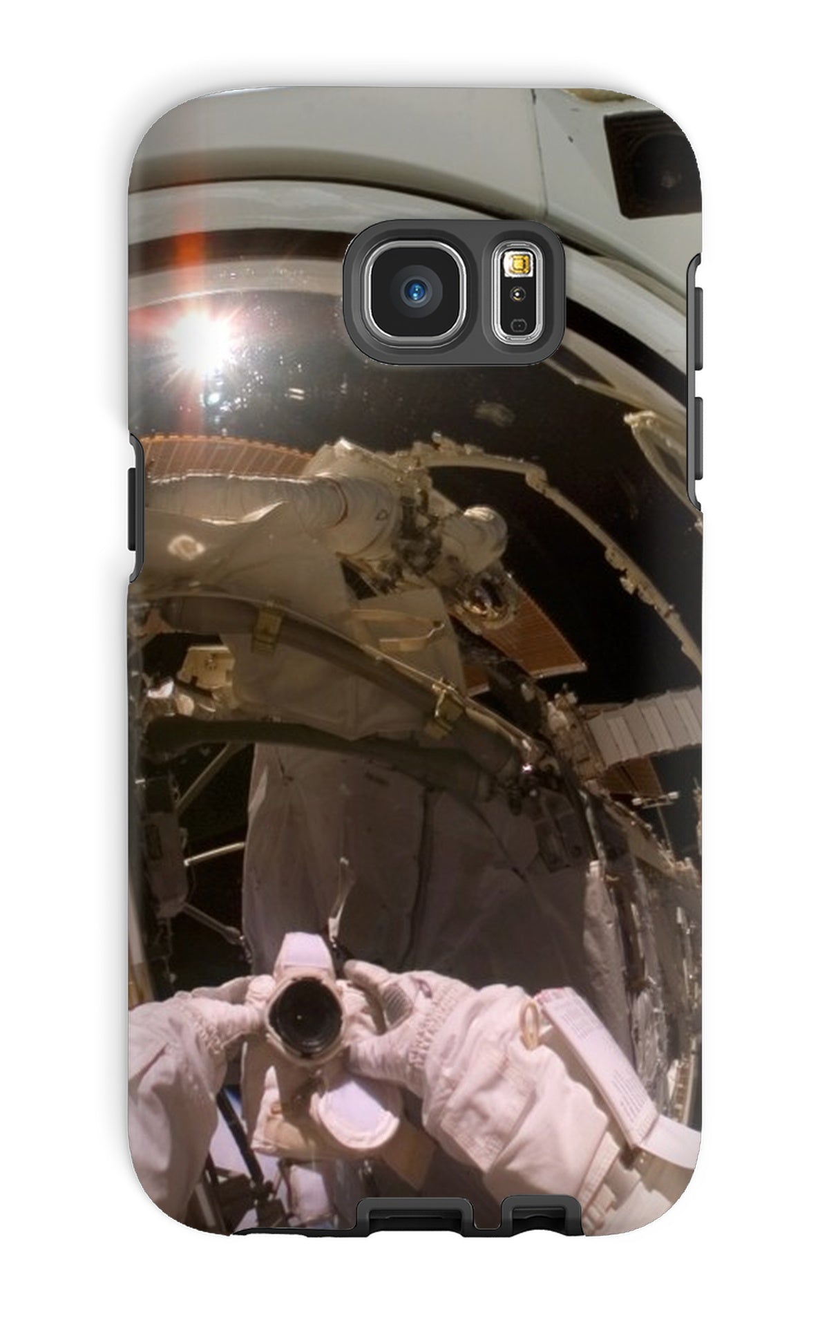 Astronaut Selfie in Orbit Phone Case