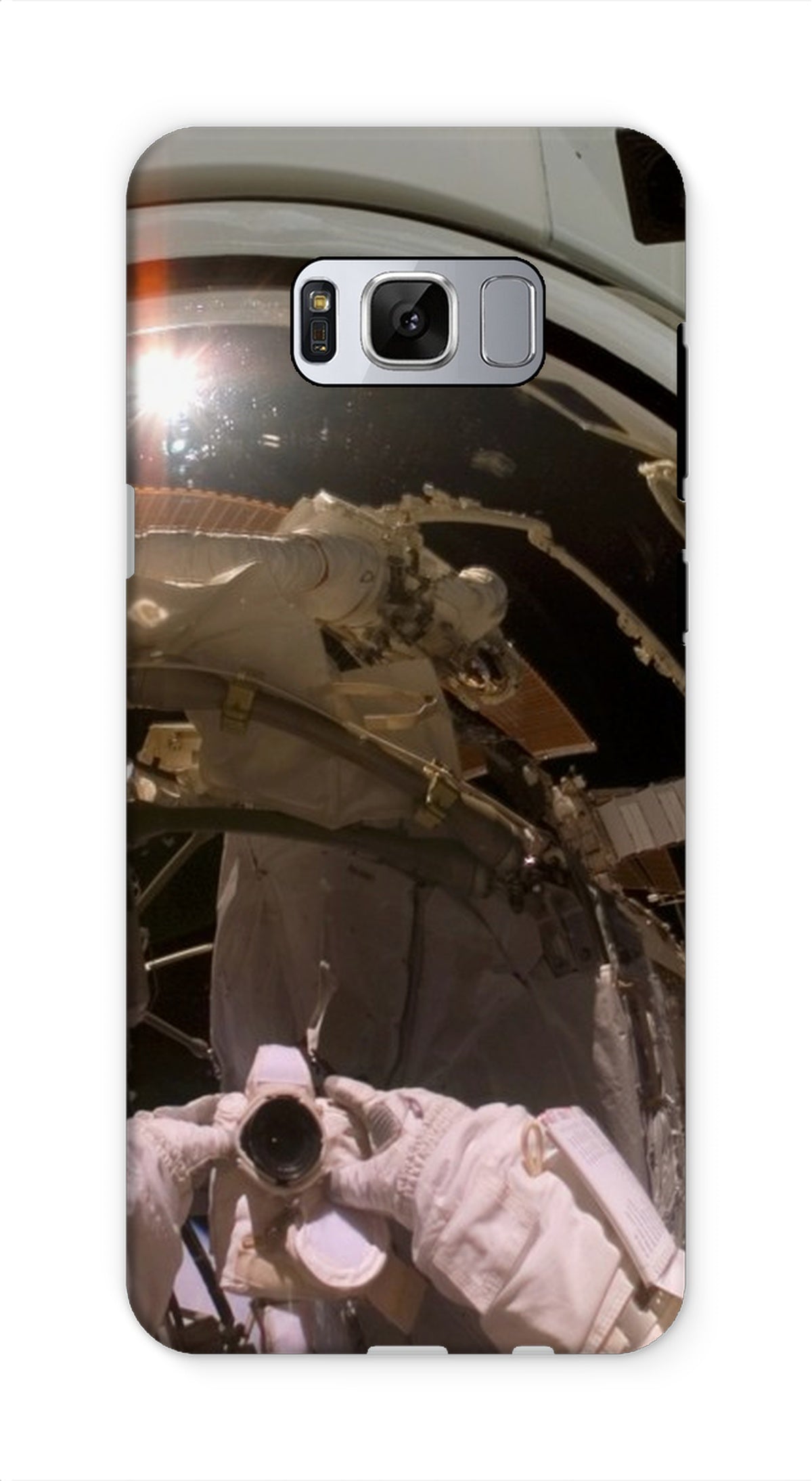 Astronaut Selfie in Orbit Phone Case