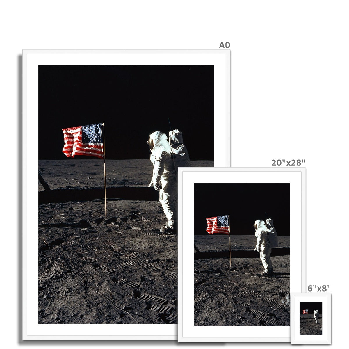 Apollo 11 Moonwalk Impresión enmarcada y montada