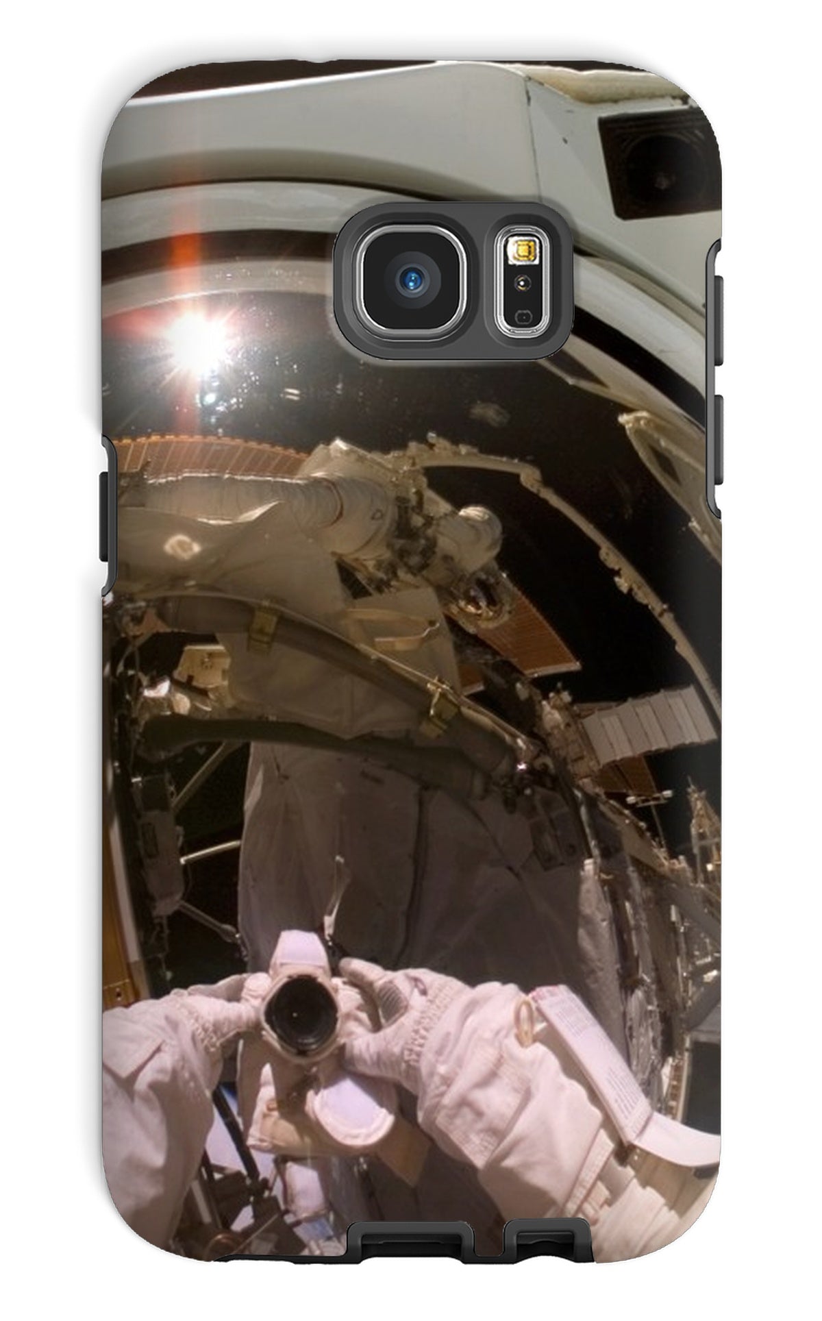 Astronaut Selfie in Orbit Phone Case