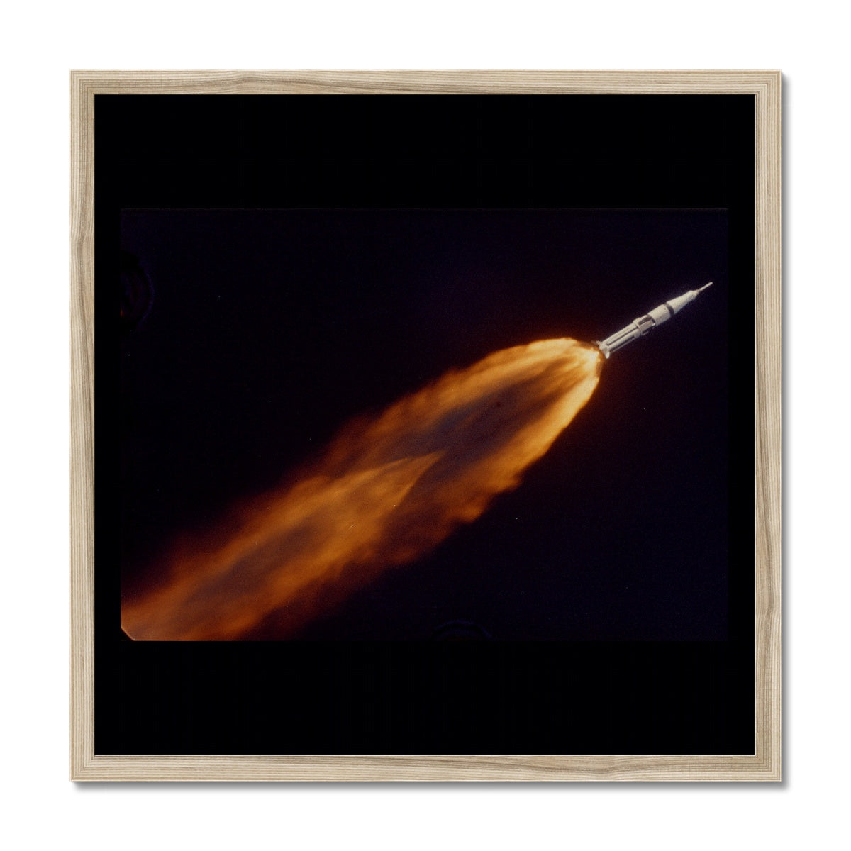 Apollo 7 photographed in flight by ALOTS (68-HC-641) Framed Print