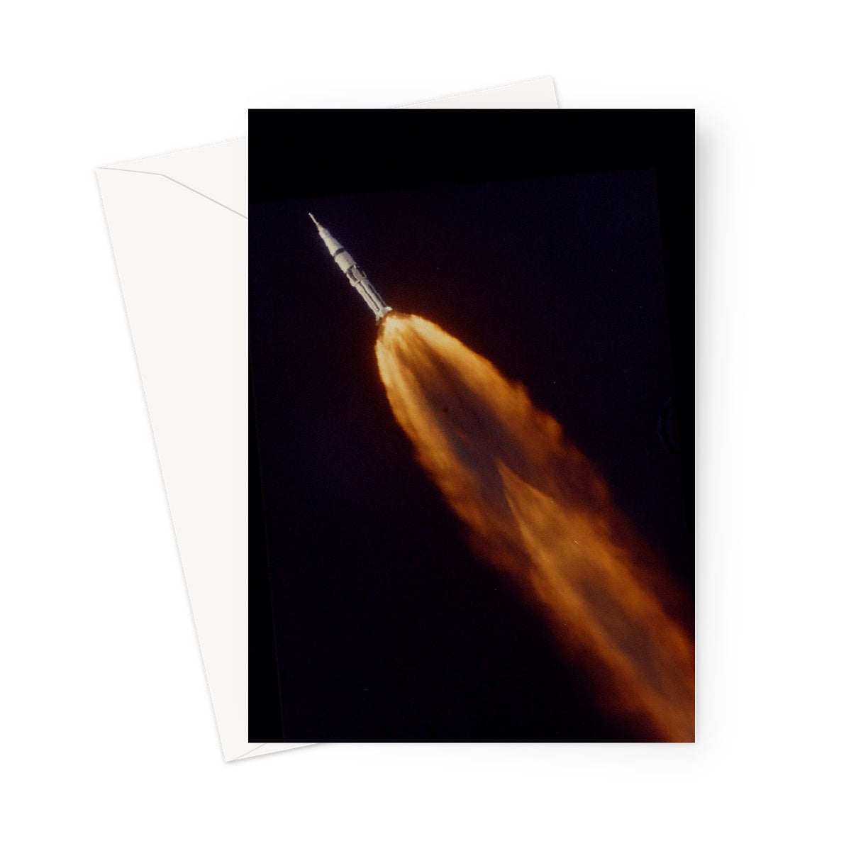 Apollo 7 photographed in flight by ALOTS (68-HC-641) Greeting Card