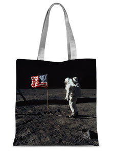 Apollo 11 Moonwalk Sublimation Tote Bag