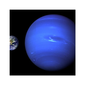 Neptune, Earth size comparison Hahnemühle Photo Rag Print