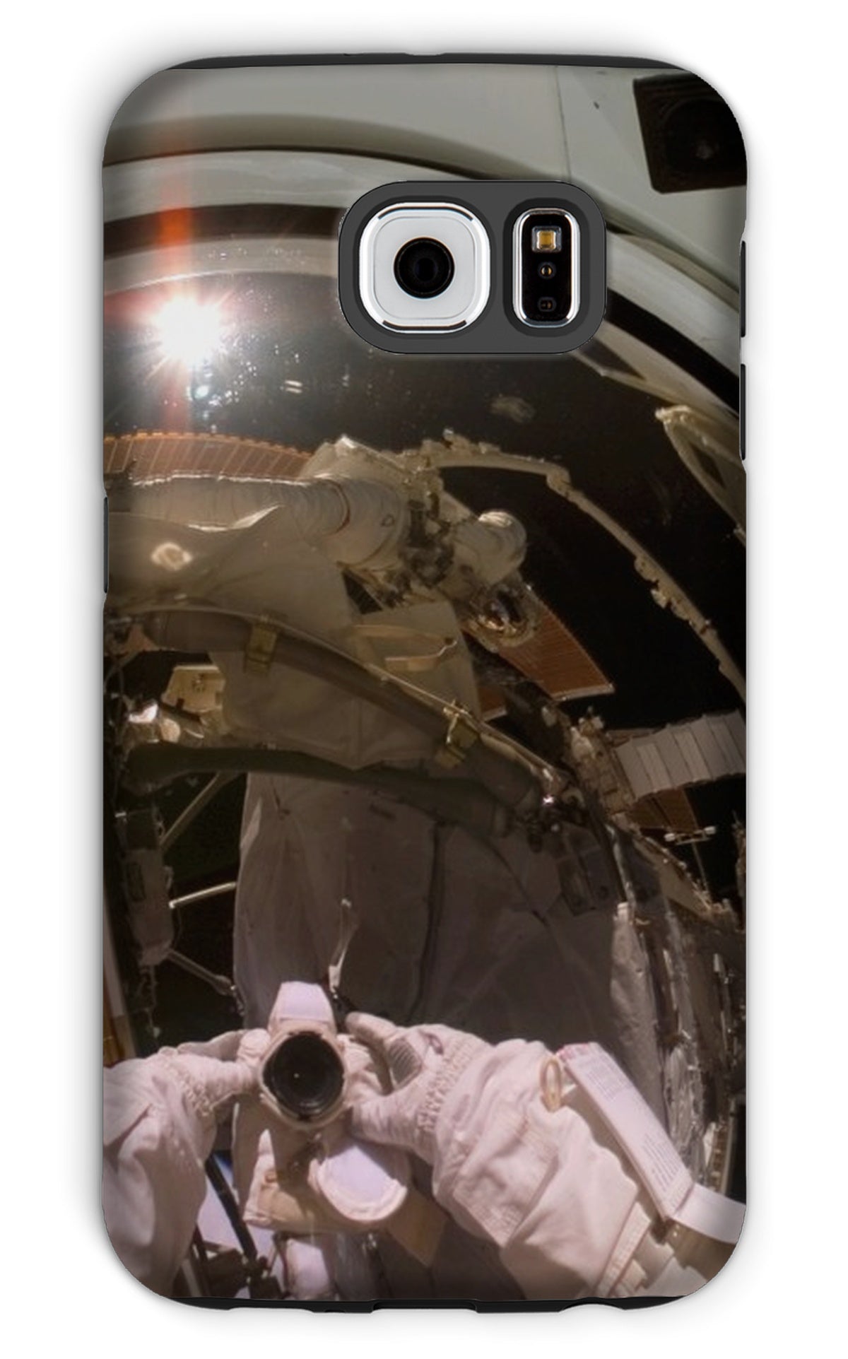 Astronaut Selfie in Orbit Phone Case