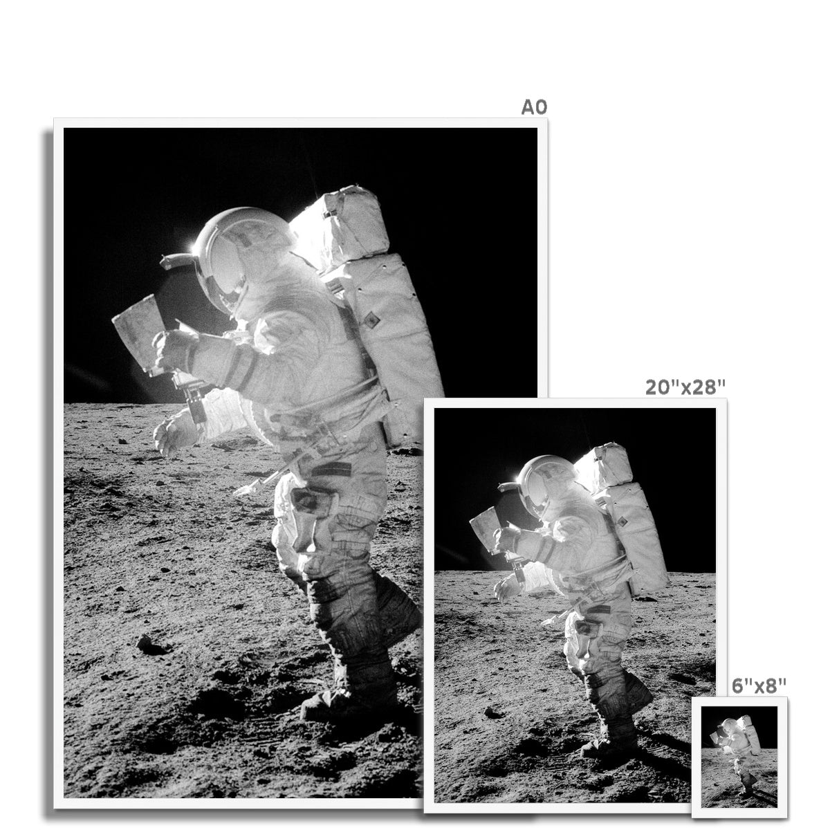 Impresión enmarcada del paseo de la luna