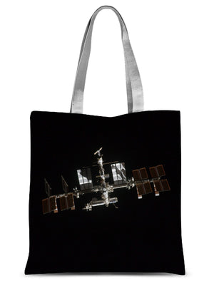 Astronaut Selfie in Orbit Sublimation Tote Bag