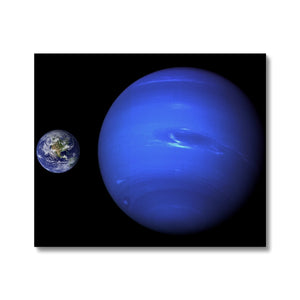 Neptune, Earth size comparison Canvas